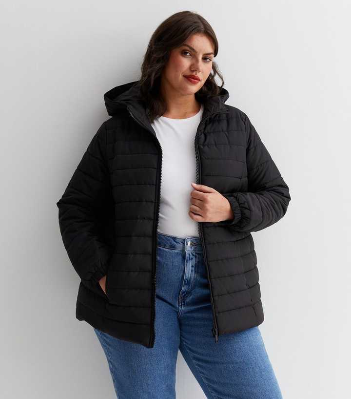 Curves Black Lightweight Puffer Jacket | New Look