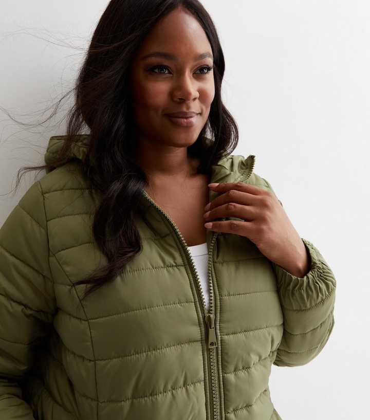 green lightweight puffer jacket