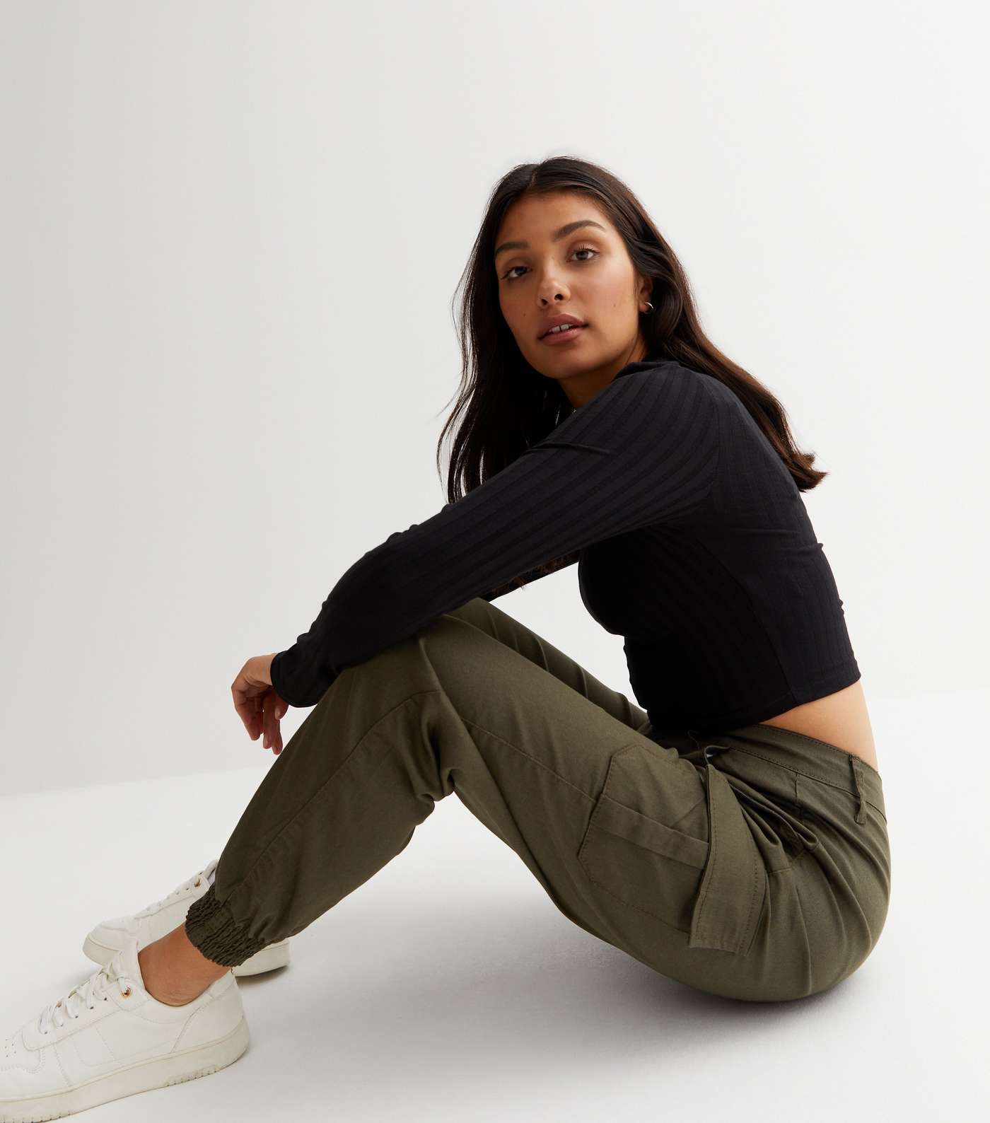 Urban Bliss Olive Cuffed Cargo Joggers