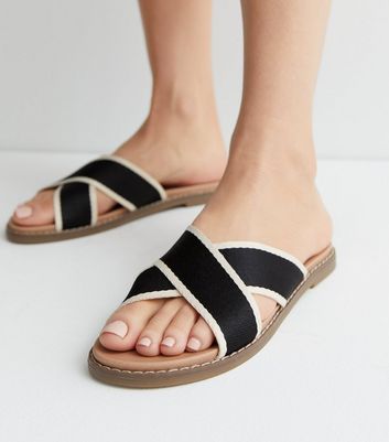 Cross strap sliders new arrivals