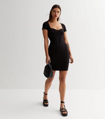 white christmas dresses Yrion Turtle Neck Bodycon Mini Dress in Black