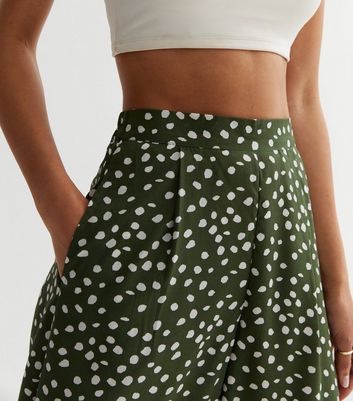 Tall Khaki Mark Making Wide Leg Crop Trousers | New Look