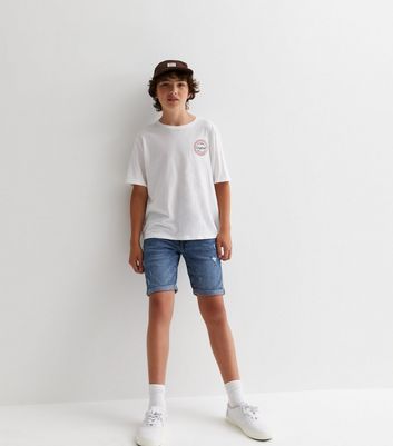 Boys white sale denim shorts