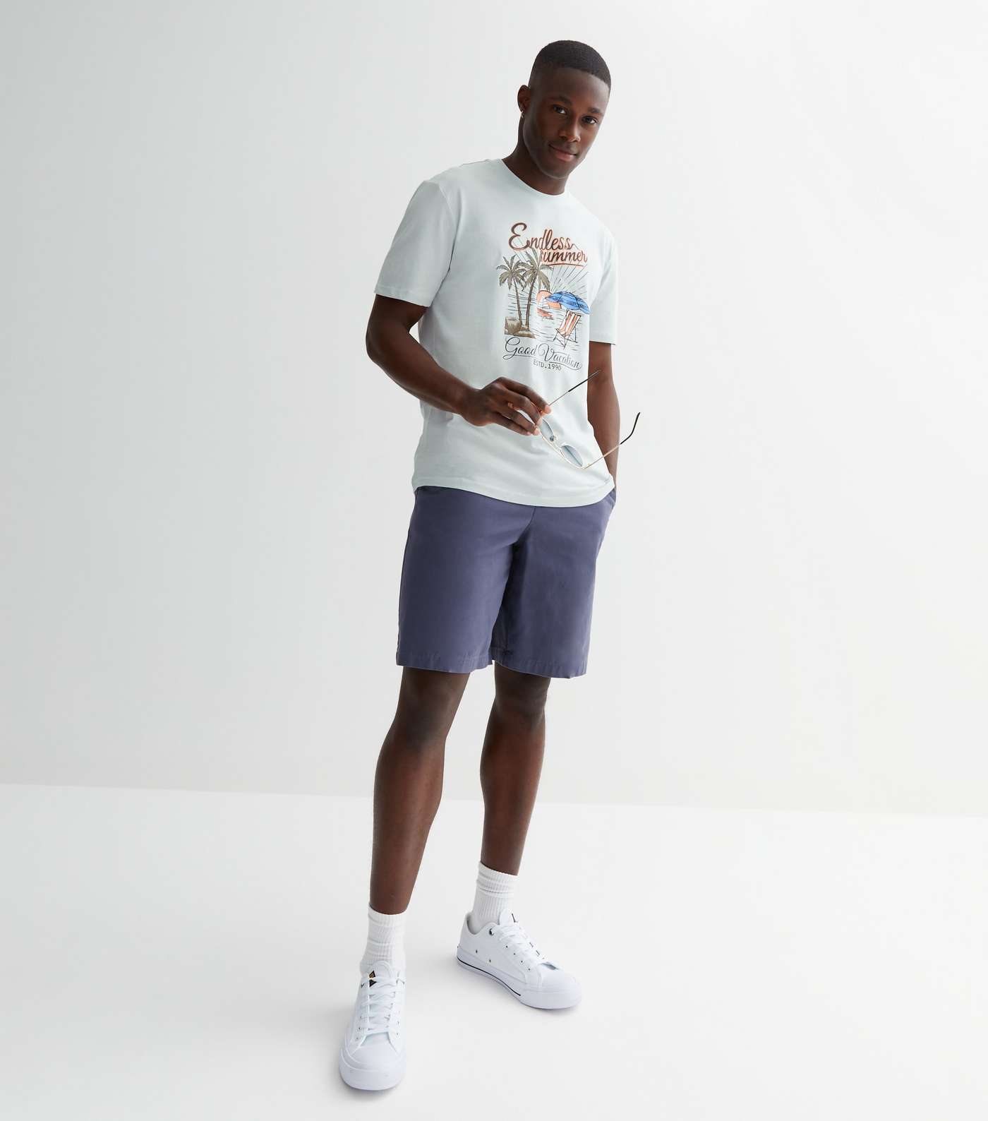 Only & Sons Pale Blue Endless Summer Logo T-Shirt Image 3