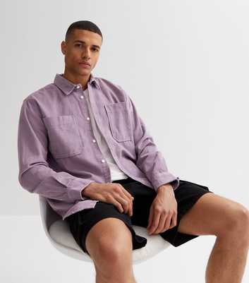 Only & Sons Lilac Corduroy Pocket Front Shirt