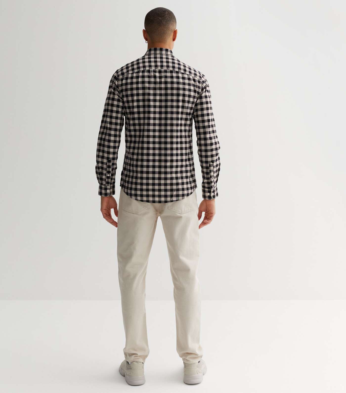 Only & Sons Stone Check Long Sleeve Oxford Shirt Image 4