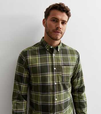 Only & Sons Dark Green Check Long Sleeve Oxford Shirt