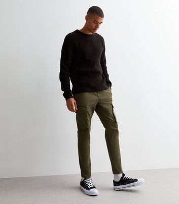 Mens slim fit hot sale cargo trousers