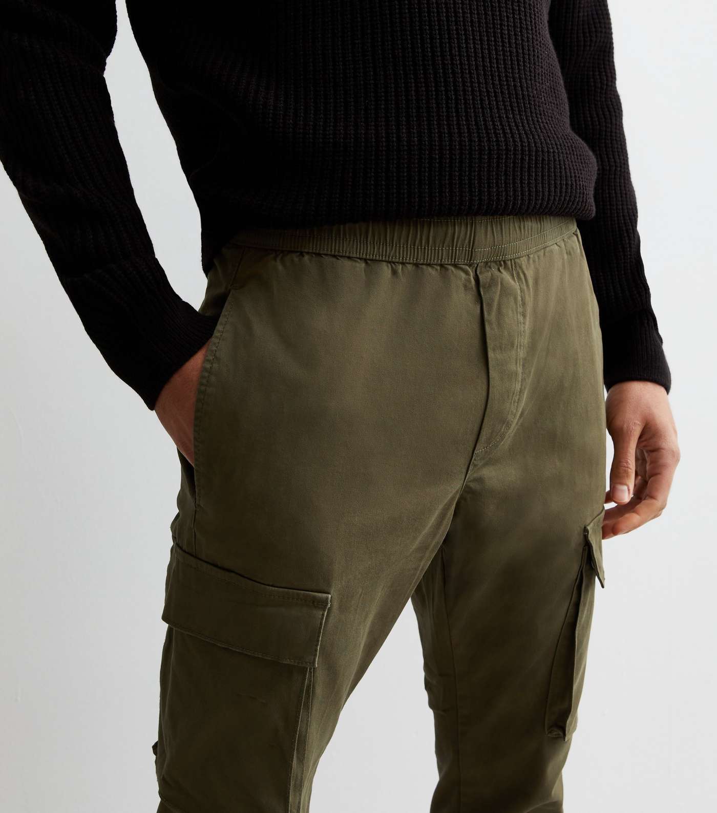 Only & Sons Olive Slim Fit Cargo Trousers Image 3