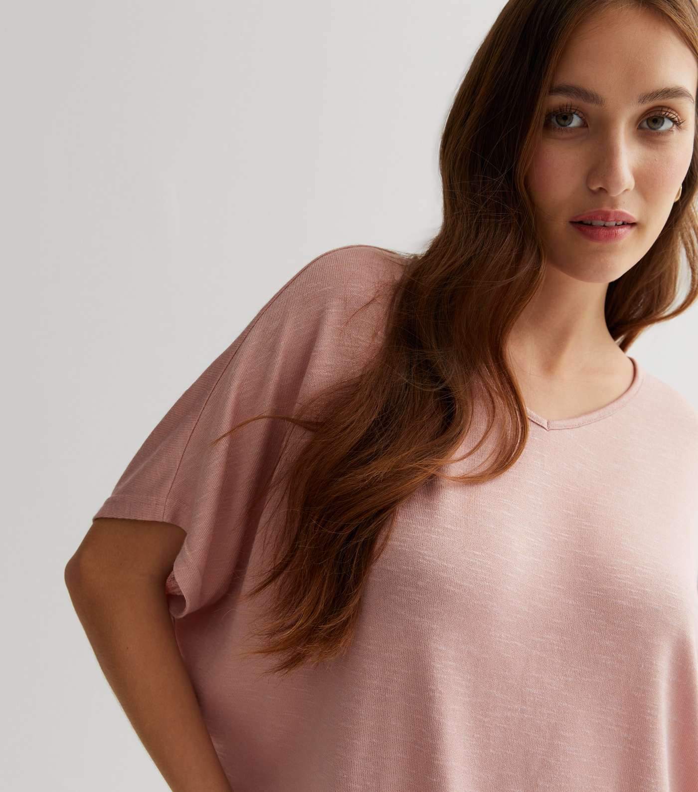 Pale Pink Fine Knit Batwing Top Image 2