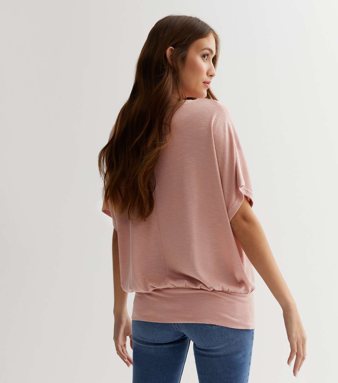Pale Pink Fine Knit Batwing Top Image 4