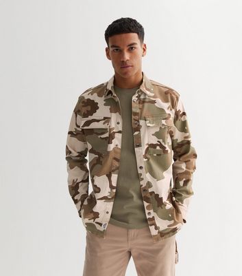 Only & Sons Pale Grey Camo Collared Overshirt