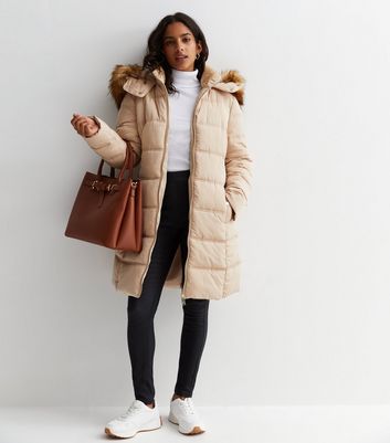 Belted hooded hotsell puffer coat