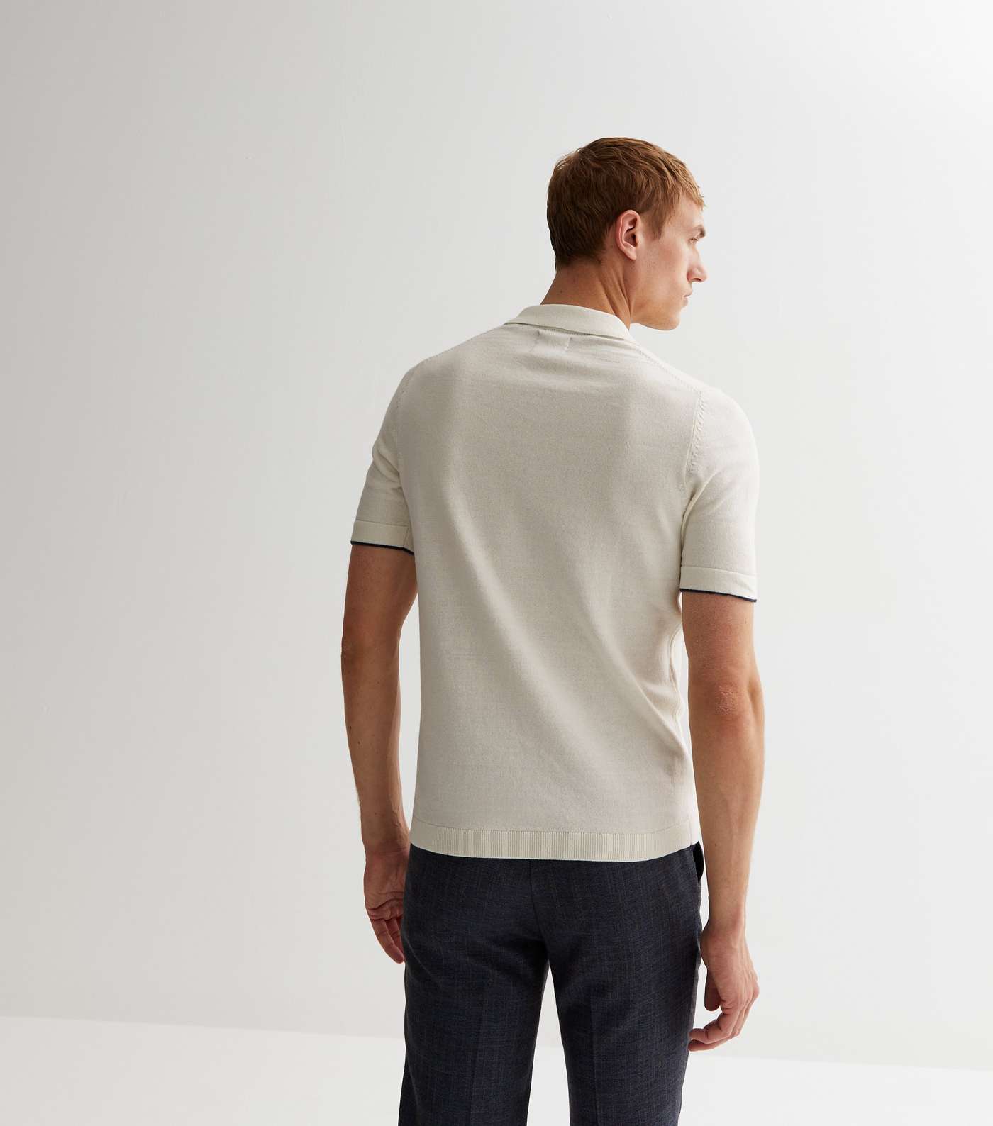 Only & Sons Cream Short Sleeve Polo Top Image 4
