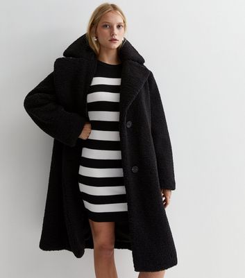 Black teddy coat new deals look