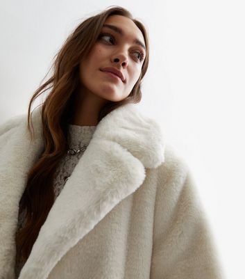 Cream Faux Fur Coat | New Look