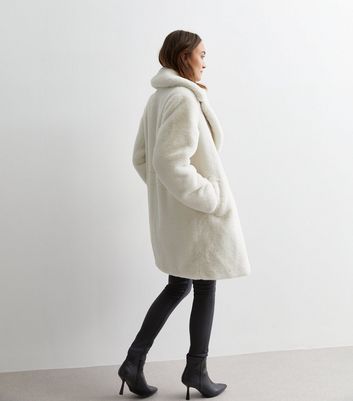 Cream Faux Fur Coat | New Look