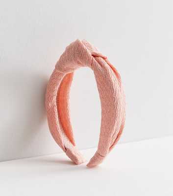 Pink Textured Knot Headband