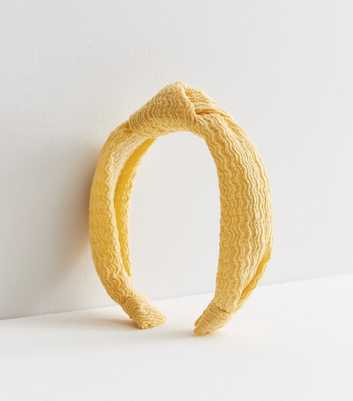 Pale Yellow Textured Knot Headband