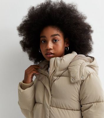 Girl in down clearance jacket