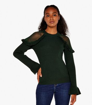 Cold shoulder sale ruffle sweater