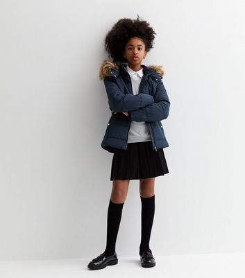 Girls navy 2024 school coat