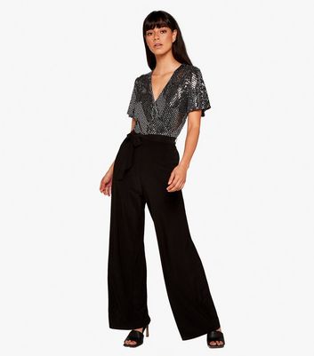 new look black sequin jumpsuit