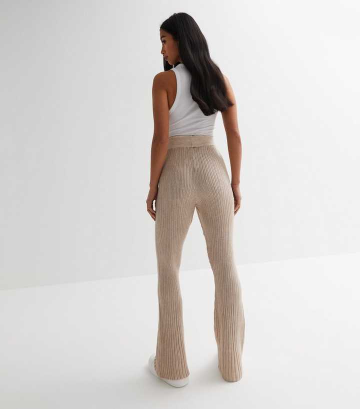 Petite Corduroy High Waisted Flared Trousers