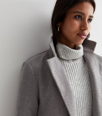 Grey funnel neck outlet coat women's