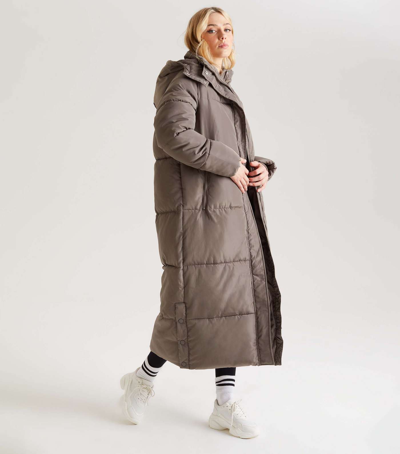 Urban Bliss Light Brown Hooded Maxi Puffer Coat | New Look