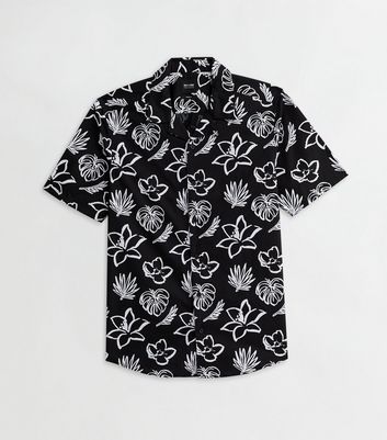 Men's Only & Sons Black Floral Short Sleeve Shirt New Look