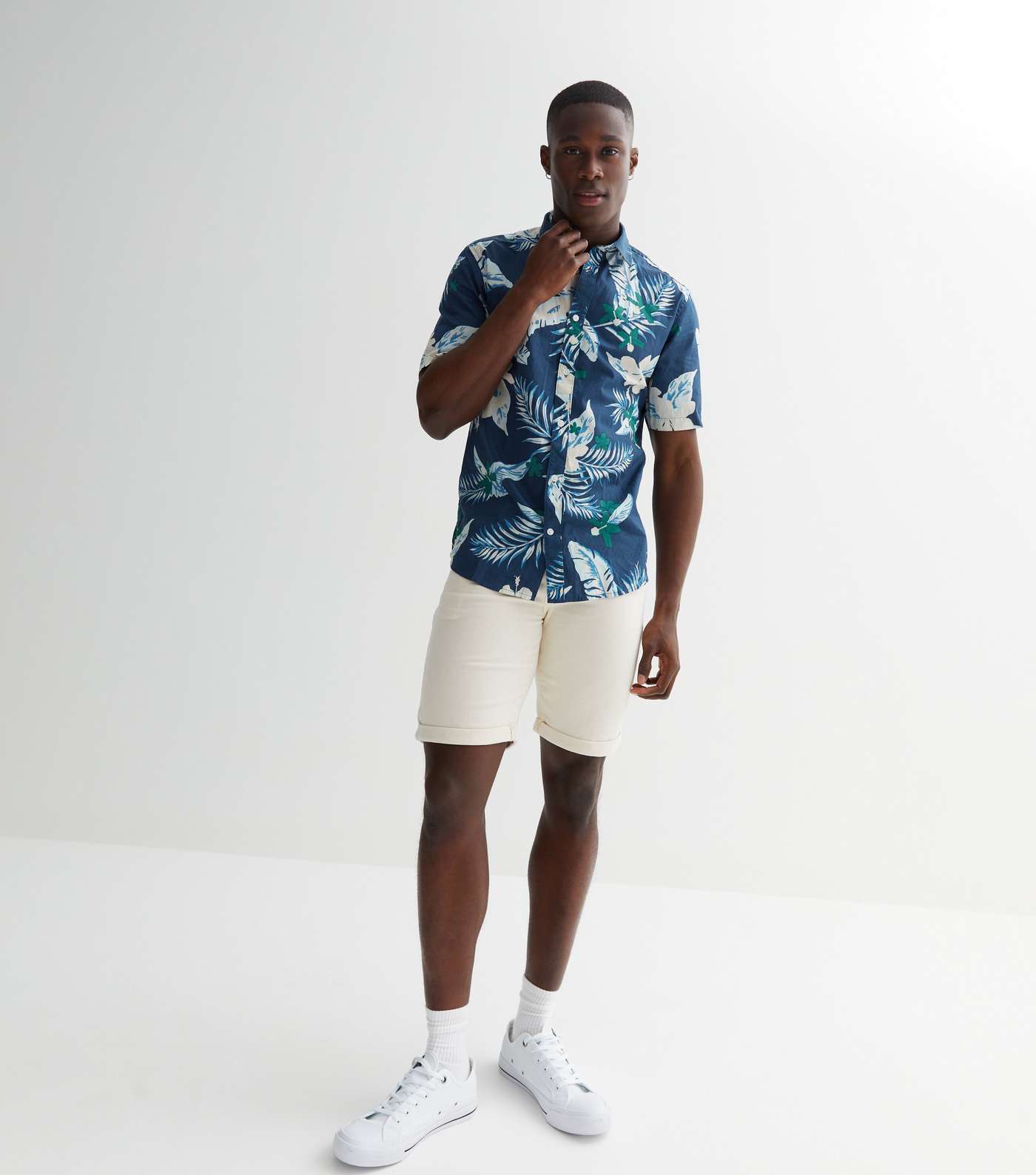Only & Sons Blue Tropical Short Sleeve Shirt Image 3