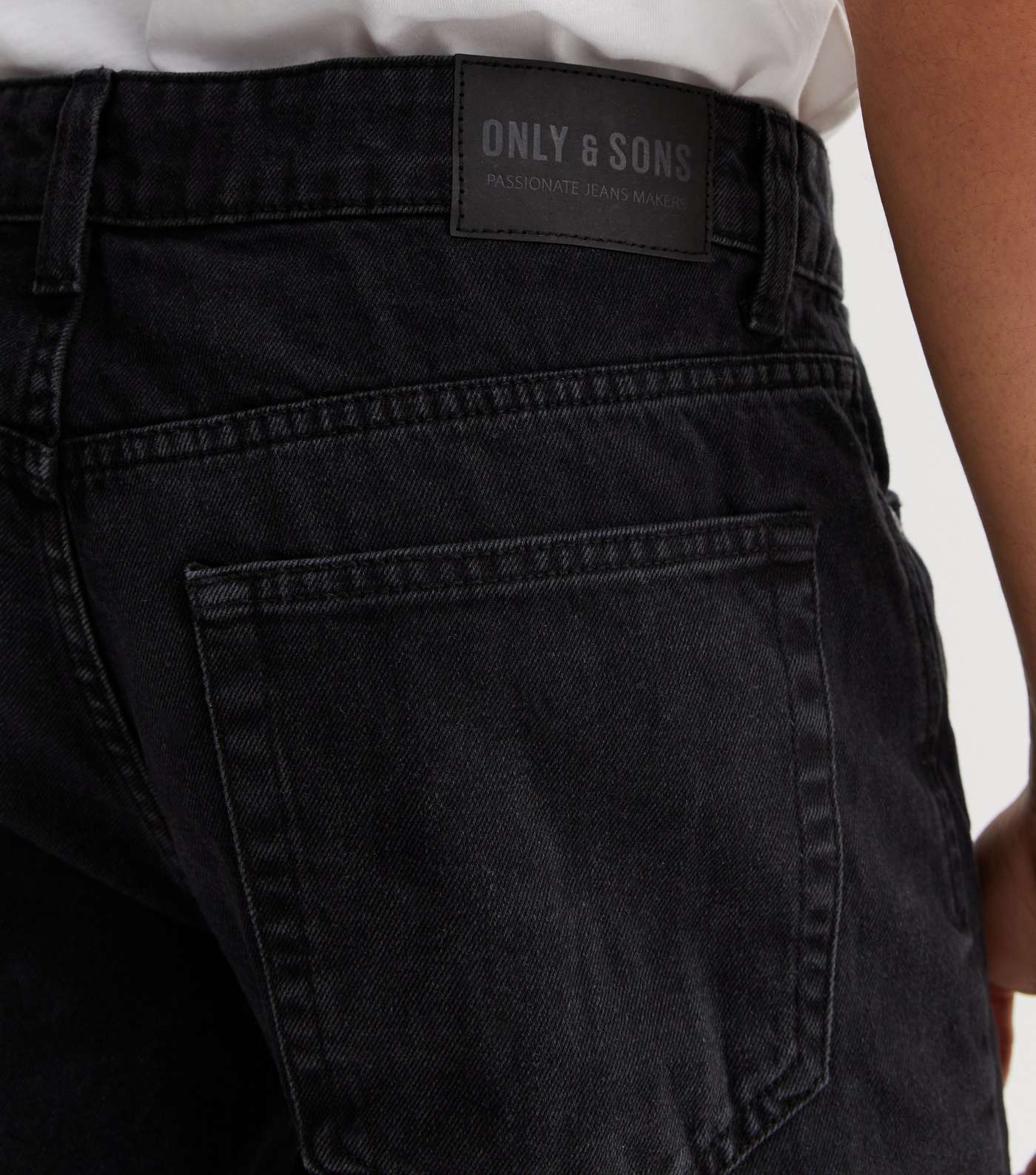 Only & Sons Black Baggy Fit Wide Leg Jeans Image 3