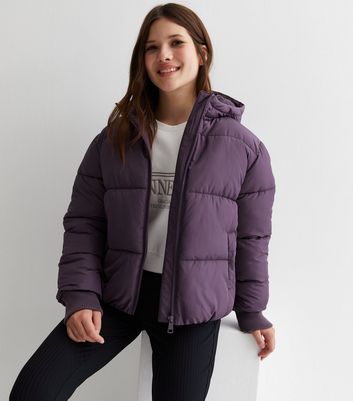 Ladies purple puffer jacket best sale