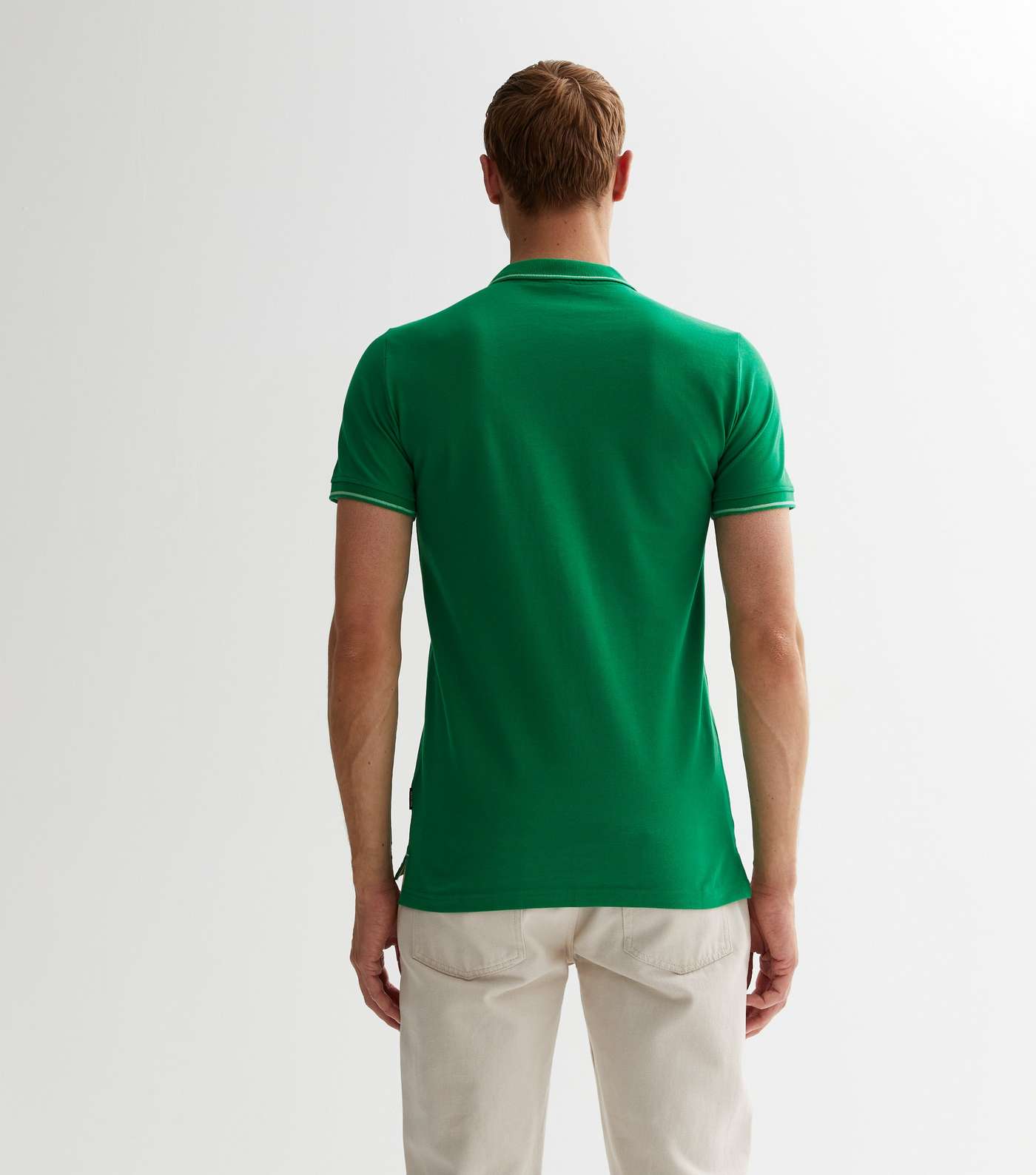 Only & Sons Green Slim Short Sleeve Polo Shirt Image 4