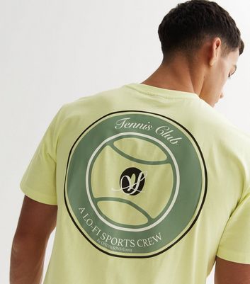 Men's Only & Sons Light Green Tennis Club Logo T-Shirt New Look