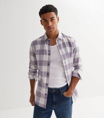 Only & Sons Lilac Check Long Sleeve Shirt