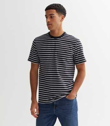 Only & Sons Navy Stripe Crew Neck T-Shirt