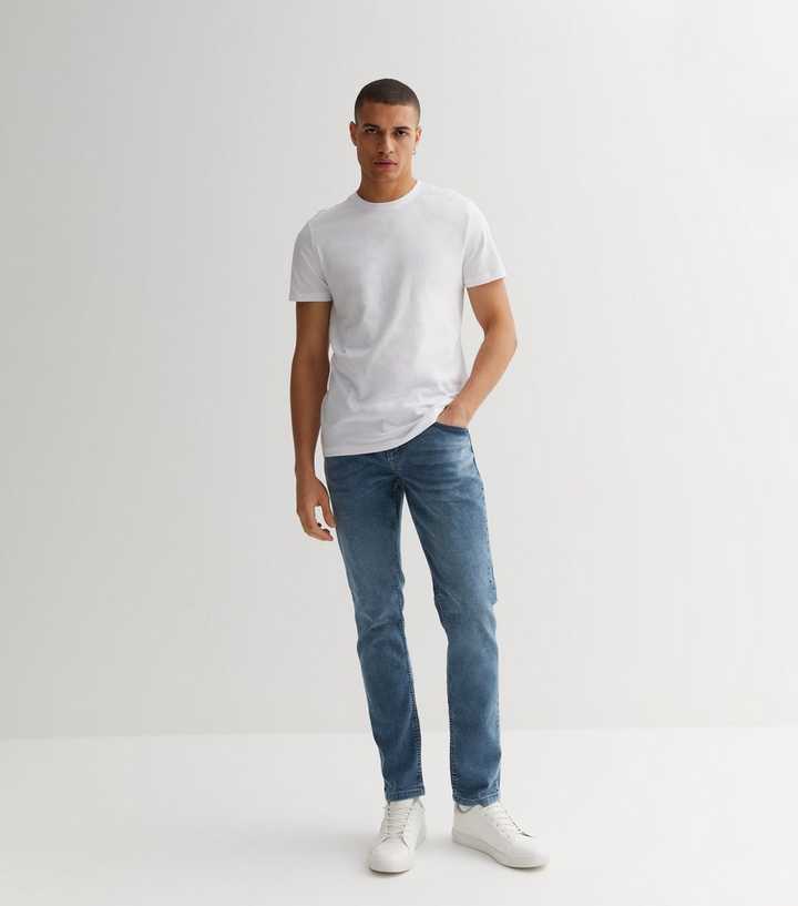 Heel boos kast leren Only & Sons Blue Slim Fit Jeans | New Look