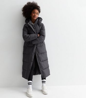 Girls Black Hooded Lightweight Puffer Jacket | New Look