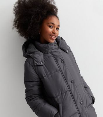 Girls grey store puffer coat