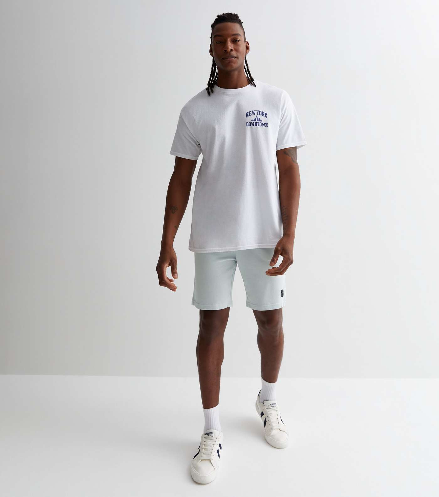 Only & Sons Blue Jersey Shorts Image 2