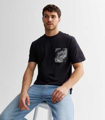 Only & Sons Navy Leaf Print Pocket T-Shirt