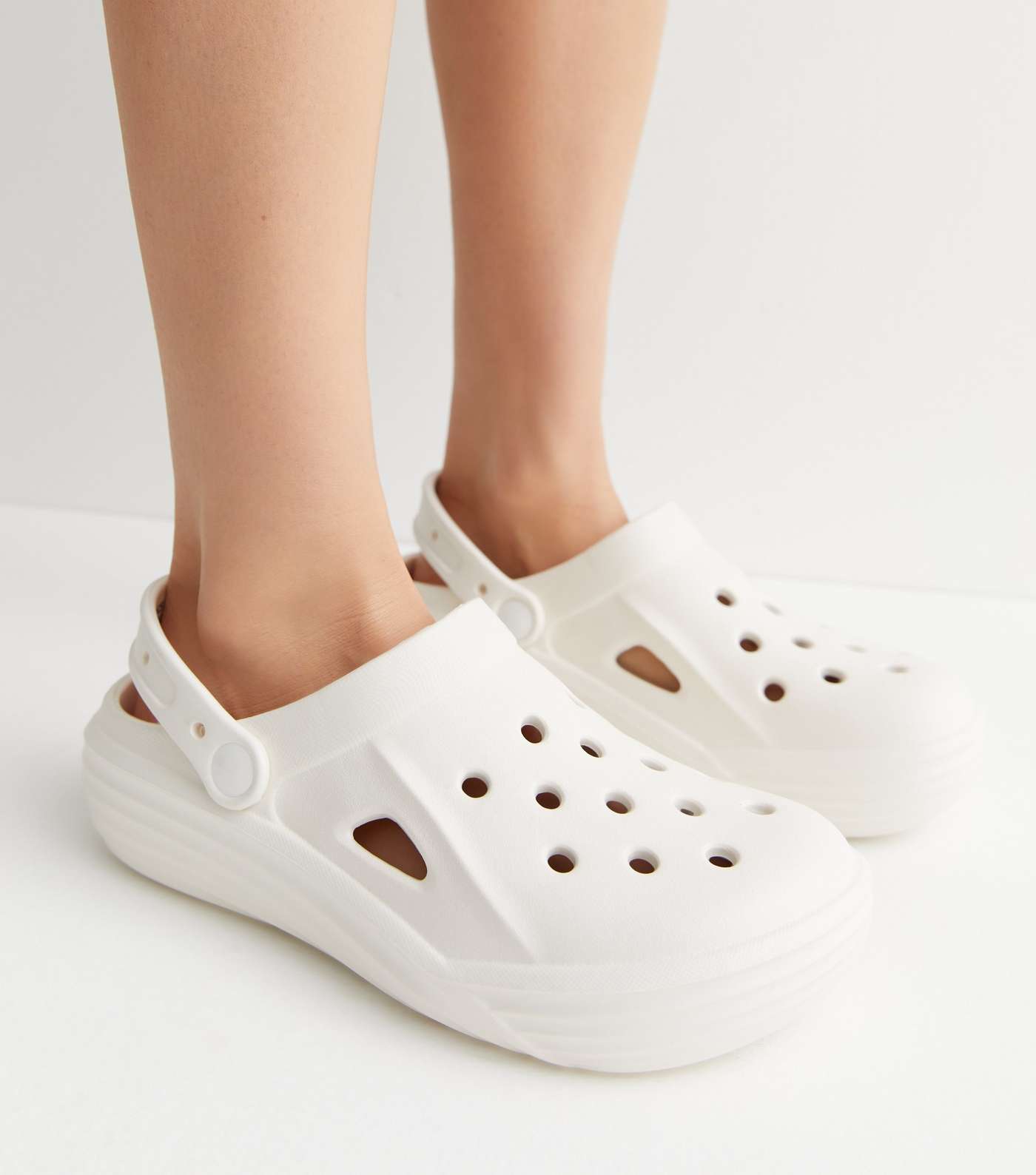 White Clog Sandals Image 2