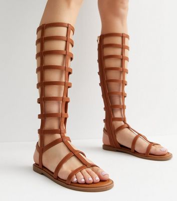 Calf high sale gladiator sandals