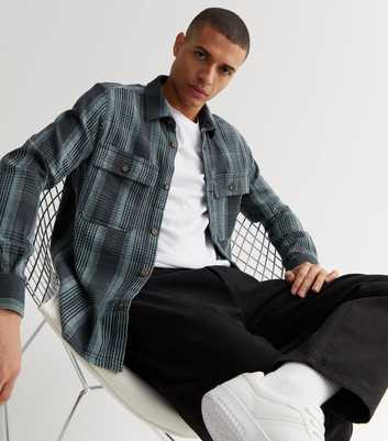Only & Sons Pale Blue Check Pocket Front Overshirt