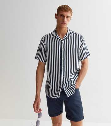 Only & Sons Navy Stripe Short Sleeve Shirt