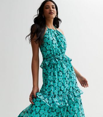 Floral hot sale turquoise dress