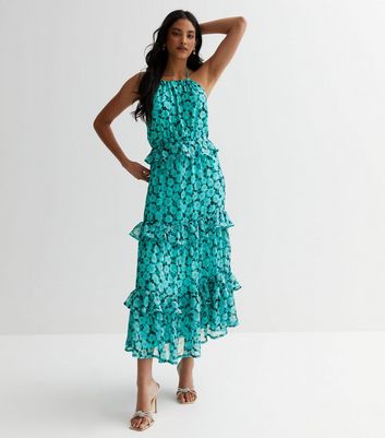 Floral turquoise dress best sale