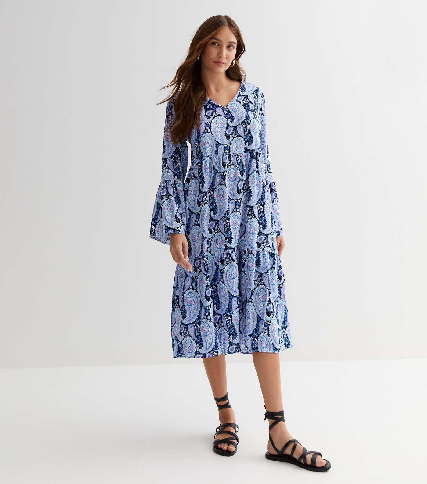 Blue Vanilla Blue Paisley Print Midi Dress | New Look
